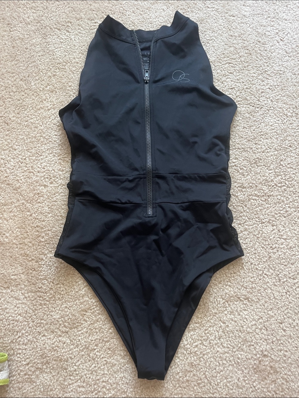 Black Zip-Front One-Piece Surfsuit